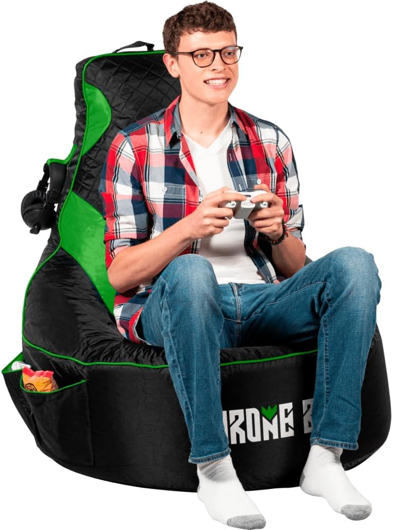 Gaming Bean Bag Chair for Adults & Kids [No Filling], Teens, Dorm Chair, Video Game Chairs, Beanbag Gaming Chair (Green, Adult) image number 3