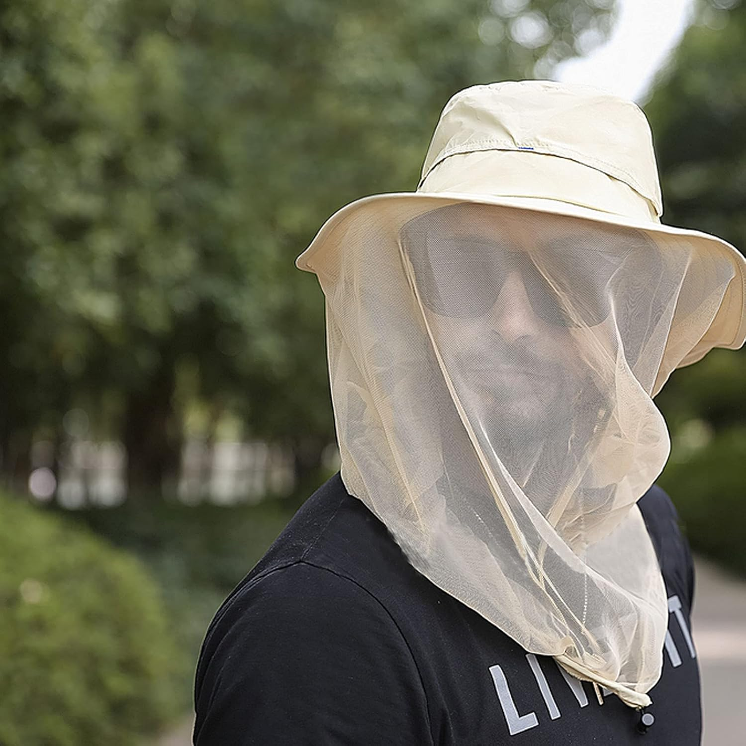 Rebecca Women Head Net Hat UV Protection Sun Hat Outdoor Anti-Mosquito Mask Hat - Khaki image number 3