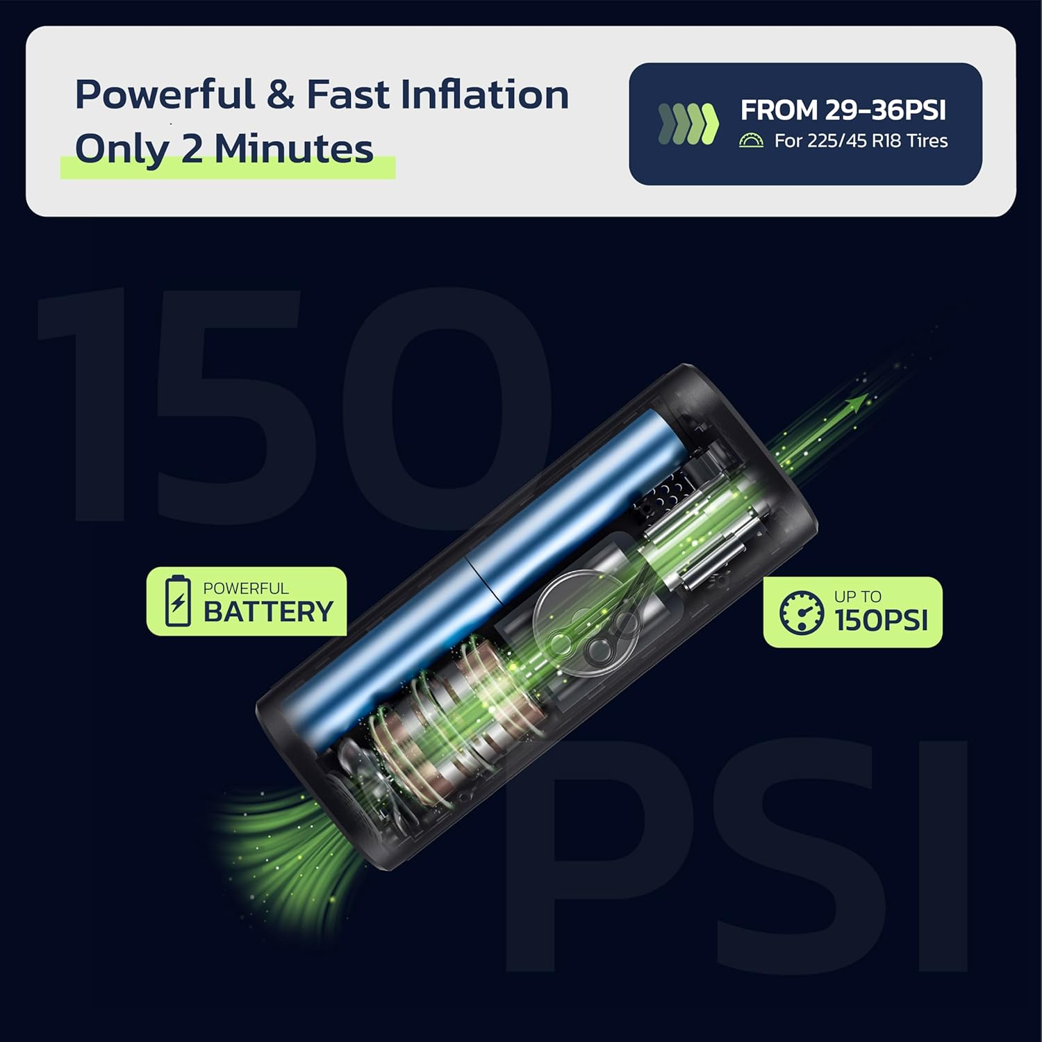 Woowind AP2-P Cordless Tyre Inflator Electric Bike Pump with Digital Pressure Gauge, Rechargeable Car Portable Air Compressor Tyre Pump for Car, Bicycle, Motorcycle, Scooter,Balls (AP2-P)