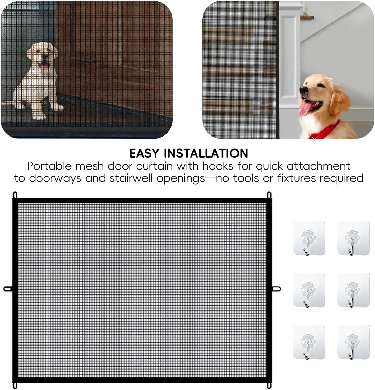 Isolation Guardrail Suitable for Puppies, Punch-Free Pet Fence - Pet Gate Dog Gate 110X72Cm Pet Barrier Fence for Doorways, Staircases and Corridors, Both Indoors and Outdoors. image number 2