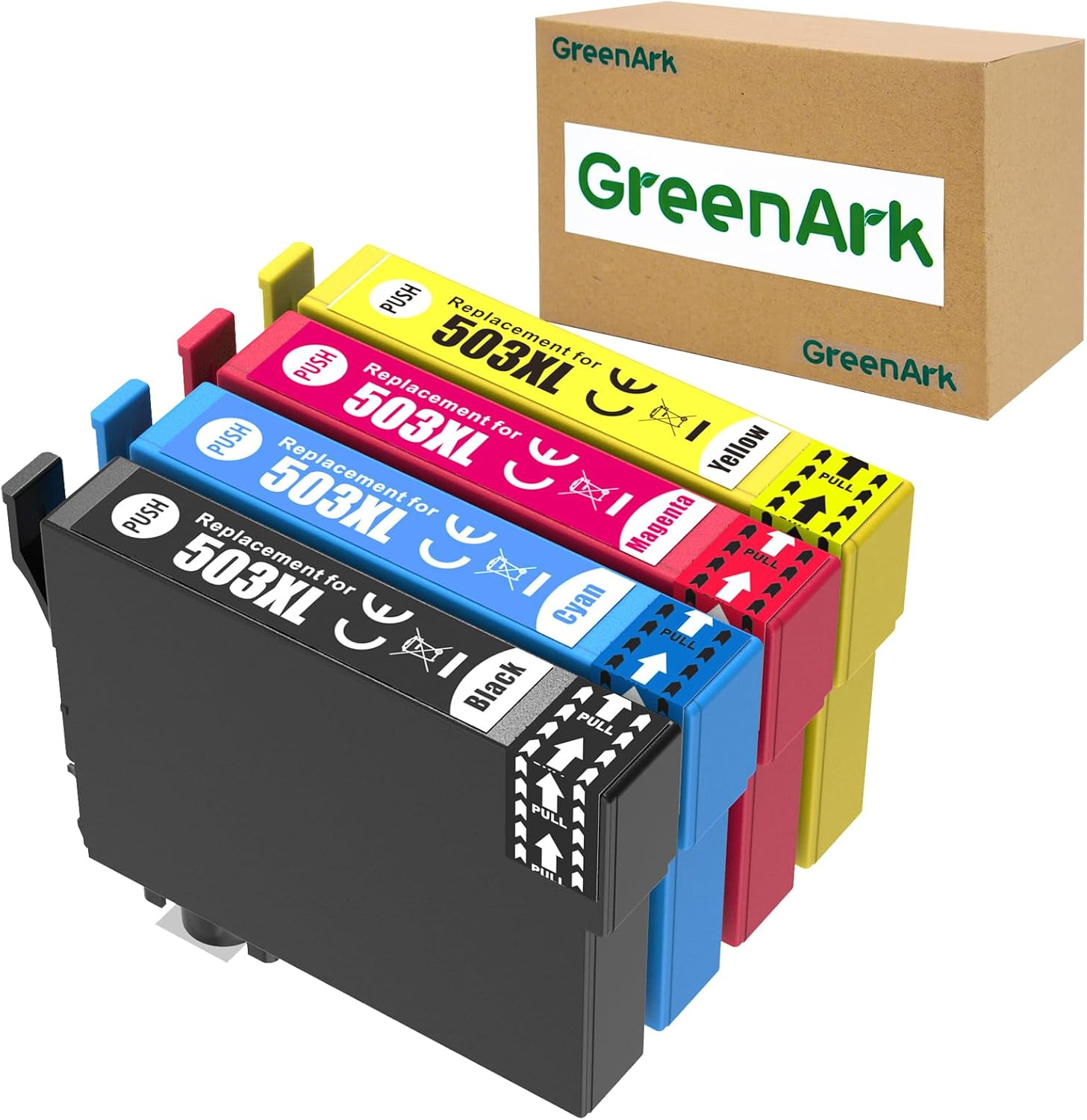 Greenark 503XL Ink Cartridges Compatible for Epson 503 XL Expression Home XP-5200 Workforce WF-2960 Printer (1B 1C 1M 1Y) image number 2