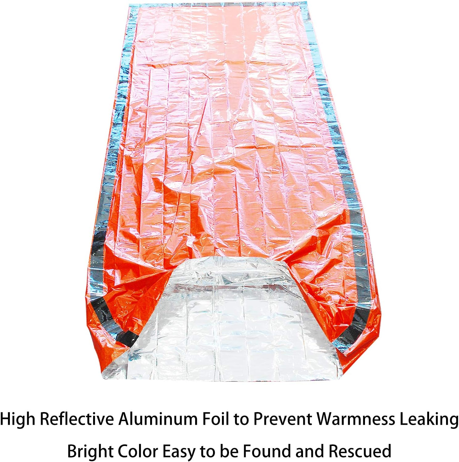 GOGOOD 4 Pack Emergency Bag Survival Bivvy Sack with Whistles, Lightweight Portable Emergency Supplies for Outdoor Camping Hiking Keep Warm after Earthquakes, Hurricanes Disasters image number 4