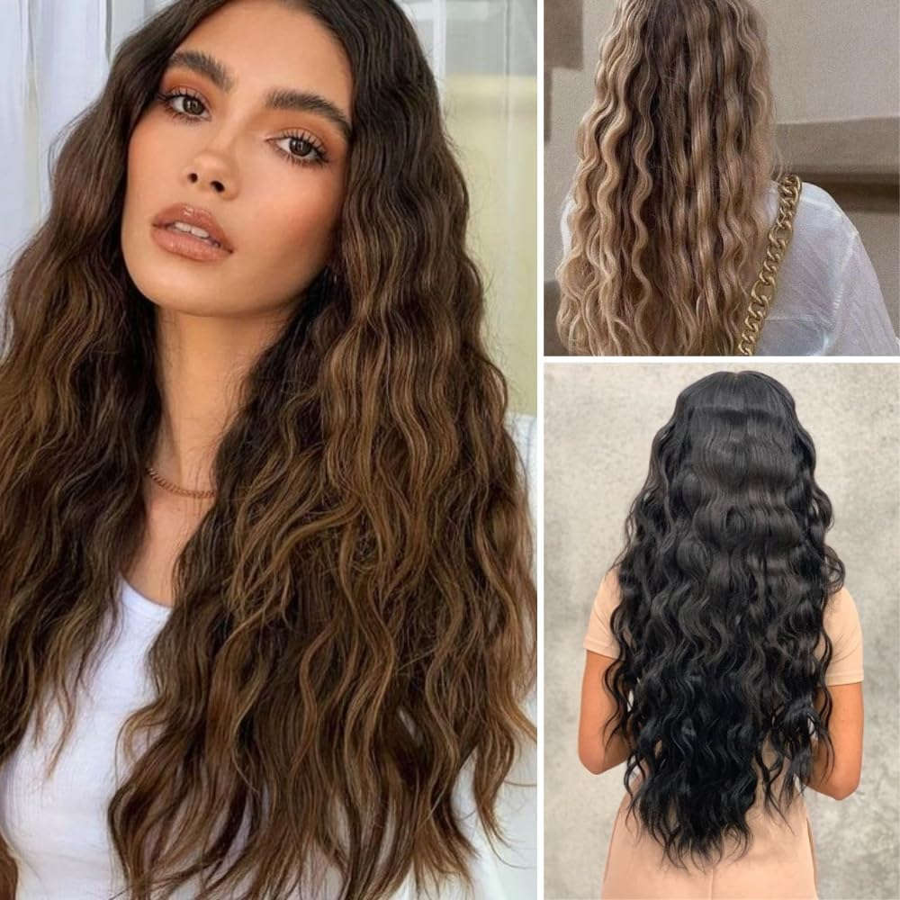 V Shape Curling Iron 32Mm Hair Deep Waver Adjustable Temperature Locking Button Hair Curler Ceramic Big Waves Crimper Hair Iron Styling Tool image number 1