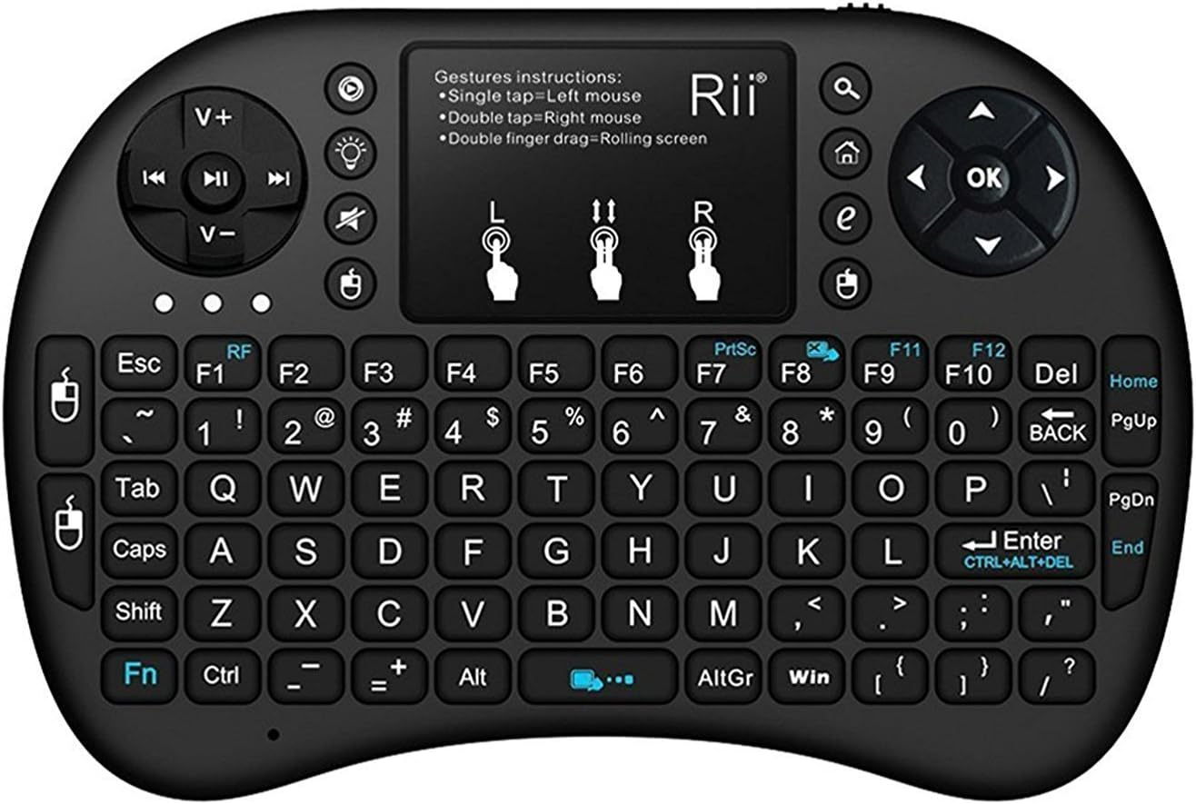 (Upgraded)Rii 2.4Ghz Mini Wireless Keyboard with Touchpad,Qwerty,Led Backlit,Portable Keyboard for Laptop/Pc/Tablets/Windows/Mac/Tv/Xbox/Ps3/Raspberry Pi .(I8+ Black) image number 6