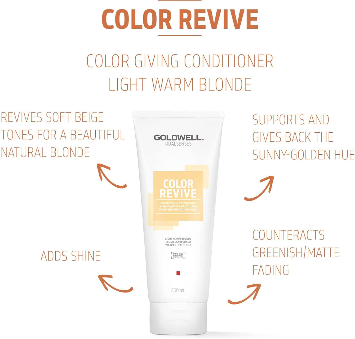Goldwell Dualsenses Color Revive Colour Giving Conditioner 200 Ml, Light Warm Blonde - Light Warm Blonde image number 6