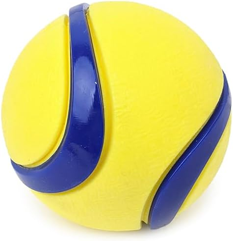 TPR Pluto Ball Dog Toy, Yellow & Blue - Dog Teething Toy, Durable Chew Balls, Non-Toxic Rubber, Aids Dogs Dental Health
