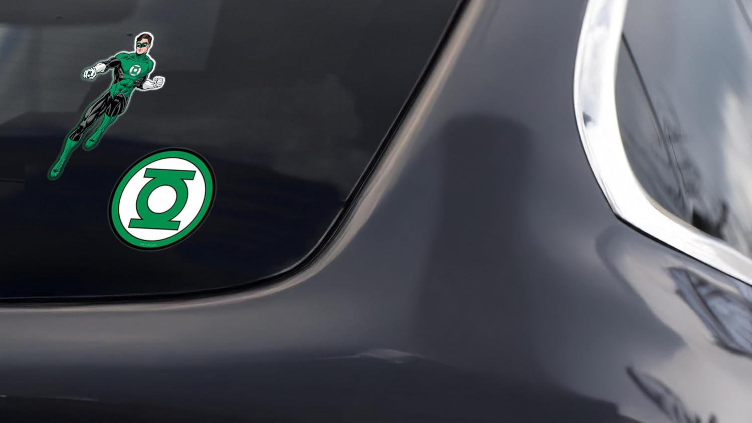 Elektroplate Officially Licensed DC Comics Green Lantern and Symbol Dynamic Decals | Premium Auto-Grade Weatherproof Vinyl Stickers for Car, Water Bottle, Phone & More| Made in the USA | Set of 2 image number 3
