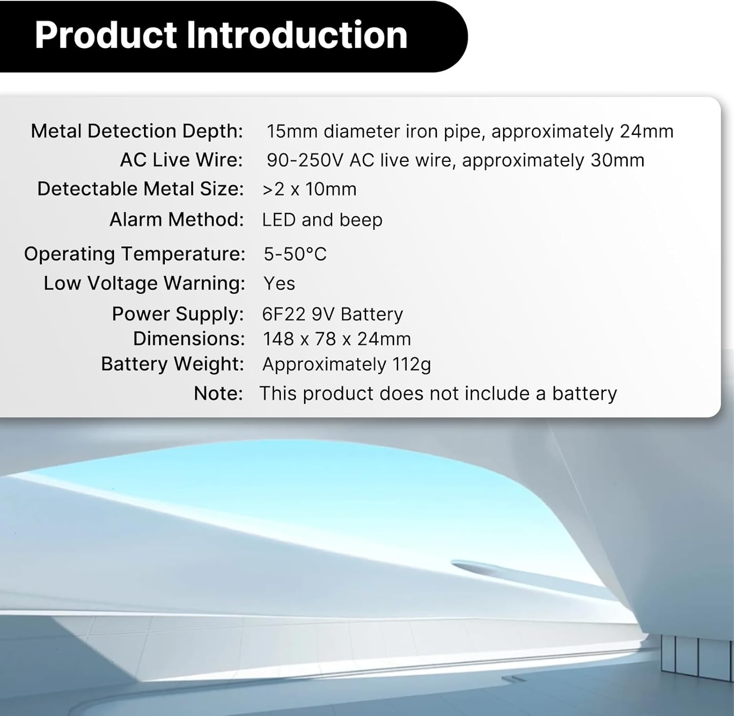 WPP123 Wall Scanner & Metal Detector &ndash; High-Sensitivity Stud Finder with Adjustable Alert &ndash; Detects Pipes, Wires & Studs &ndash; DIY & Professional Multifunction Tool &ndash; Durable Plastic