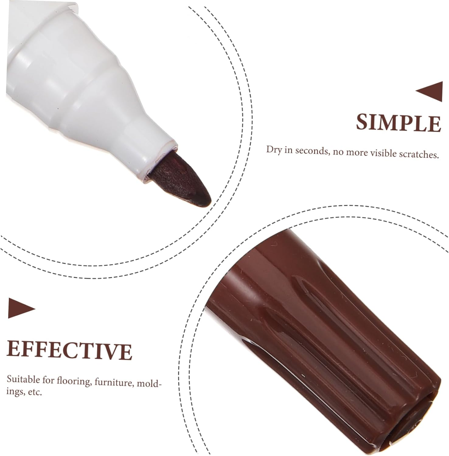 CLISPEED 1Set Multi-Use Furniture Repair Markers Pens for Wood Floors Furniture and Cabinets Quick-Drying Strong Coverage Easy to Use for Home Repairs image number 4