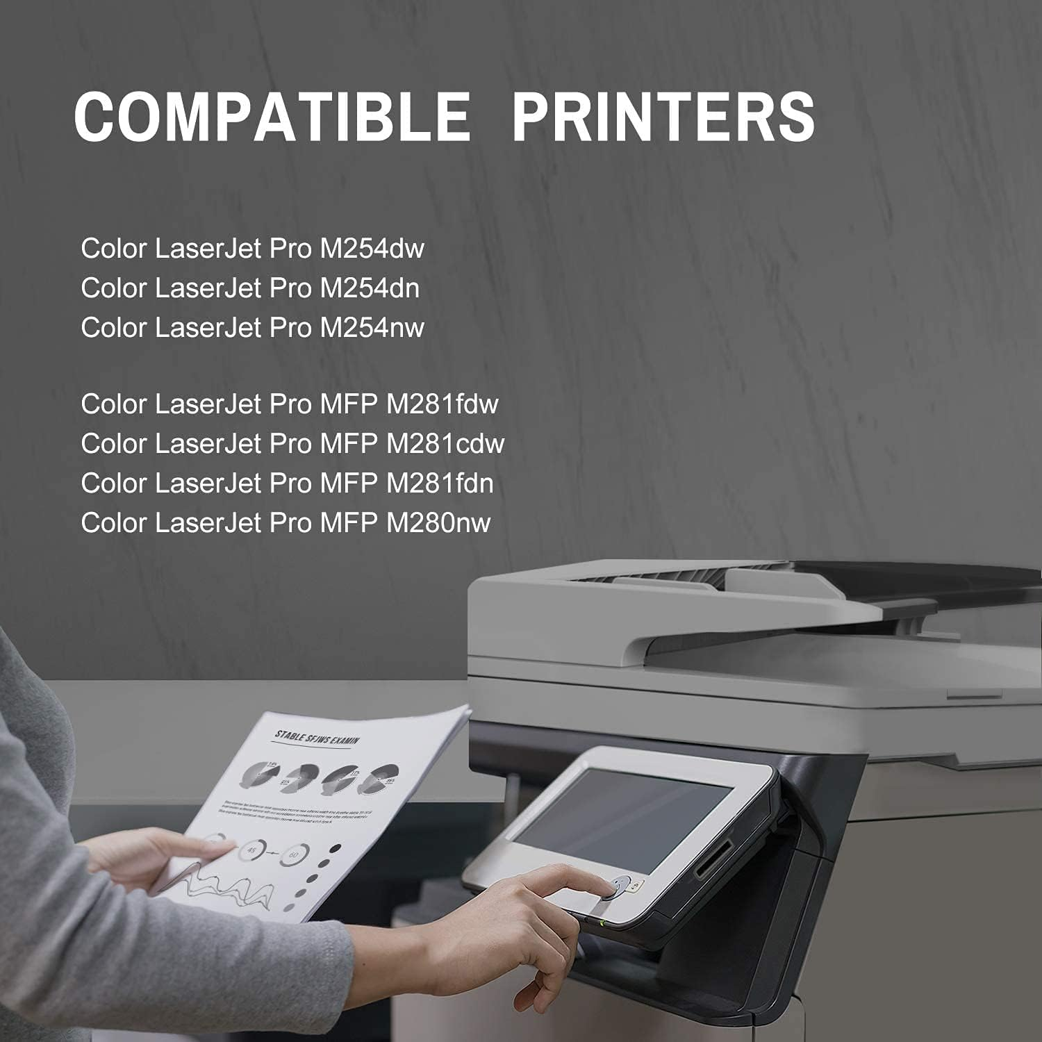 CF500X CF501X CF502X CF503X 202A 202X Toner Cartridges Compatible with HP Color Laserjet Pro M254Dw M280Nw M281Fdn M282Fdw（4 Pack image number 5