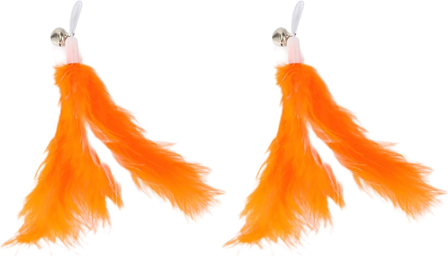 CAPASTEC 2Pcs Feather Cat Stick Replacement for Pet Interaction Orange White image number 6