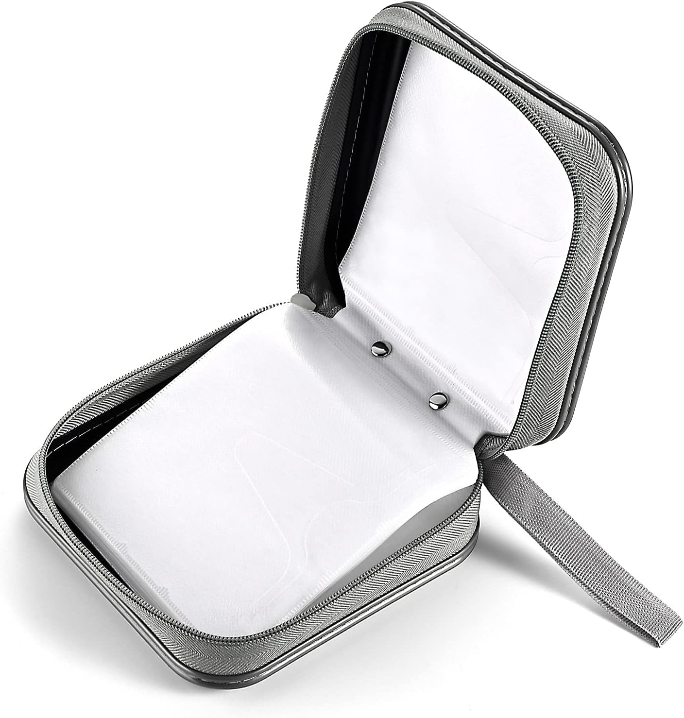 CD Case, DVD CD Wallet Holder Organizer for Car 48 Capacity Hard Plastic Portable Travel DVD Case Protective Zipper CD Case Holder Car Storage Wallet Bag (48 Capacity, Black) image number 1