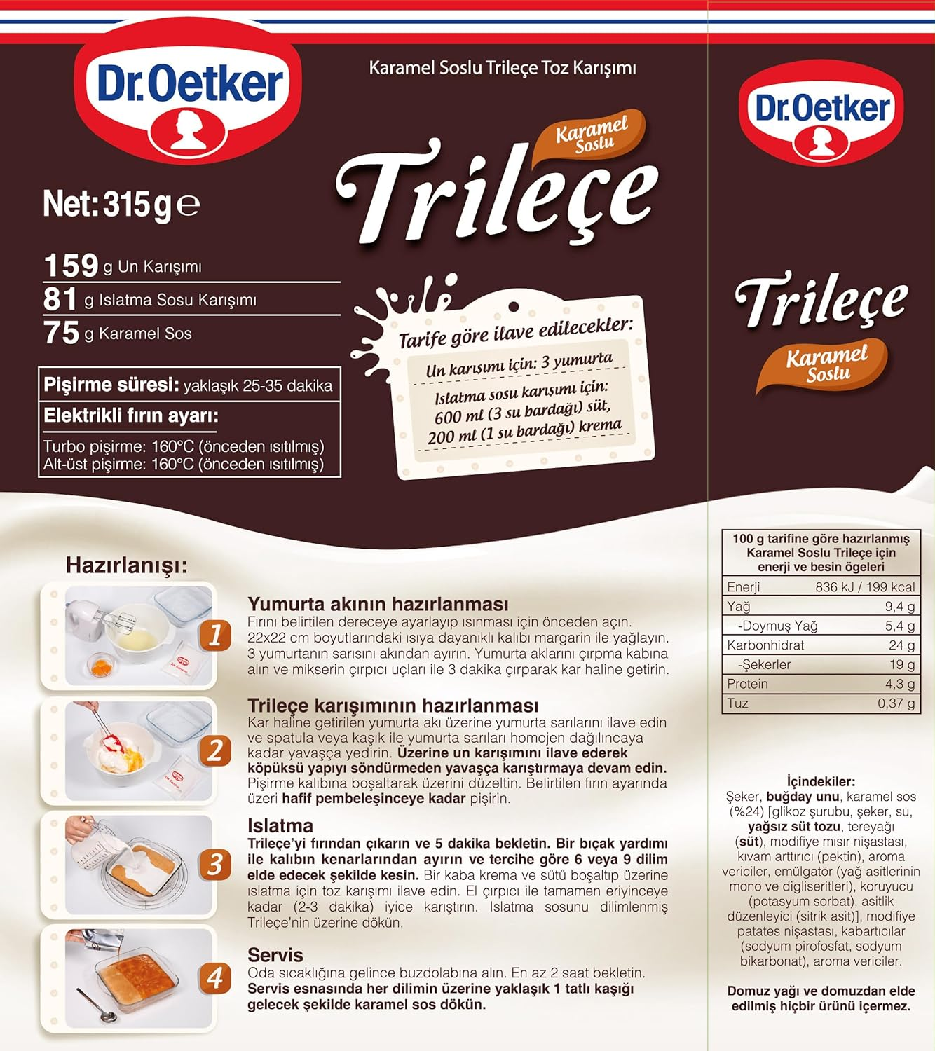 Dr.Oetker Trilece Caramel Sauce Mix, 315 G