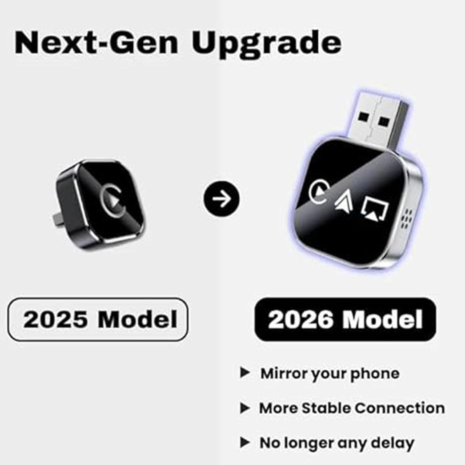 Kivont 3 in 1 Adapter, 2026 Upgrade Mini Wireless Car-Play Adapter, Kivont 3 in 1Car Adapters, Plug and Play Car Adapters, for Car Play (Black,Apple) image number 2