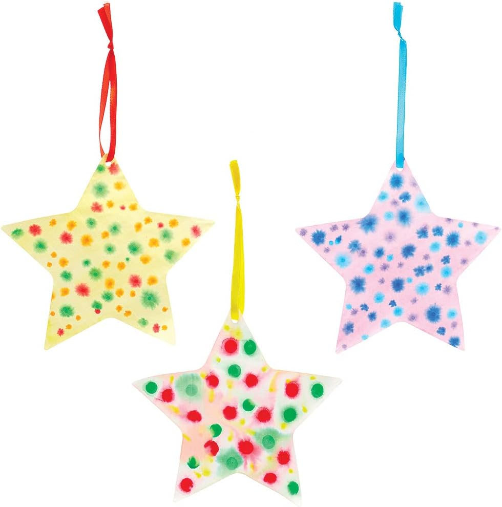 Baker Ross FX303 Colour Scattering Star Decorations 30 Pieces Craft Paper for Kids Paper Art image number 1