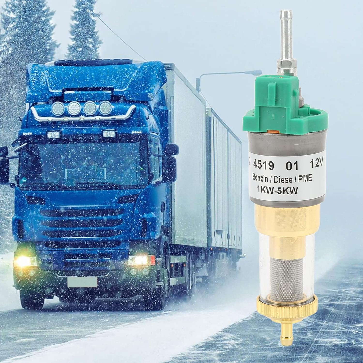 Fuel Metering Pump, 1KW to 5KW Heater Low Noise Waterproof Pulse Pump Removable Design for Eberspacher Airtronic D2 D4 12V (12V-22Ml)