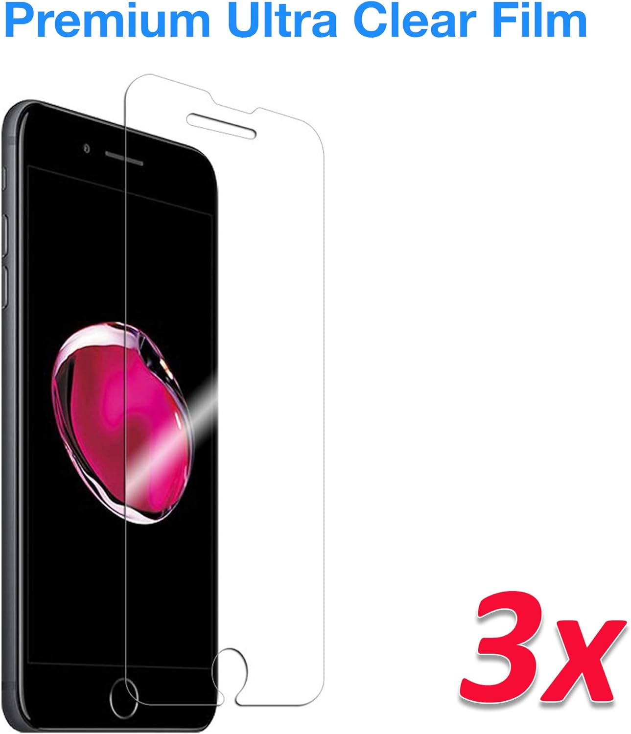 MEZON [3 Pack] Ultra Clear Screen Protector Film for Apple Iphone SE 2022/2020 / 8/7 / 6S / 6 &ndash; Case Friendly, Shock Absorption (Iphone SE 2020, Clear)