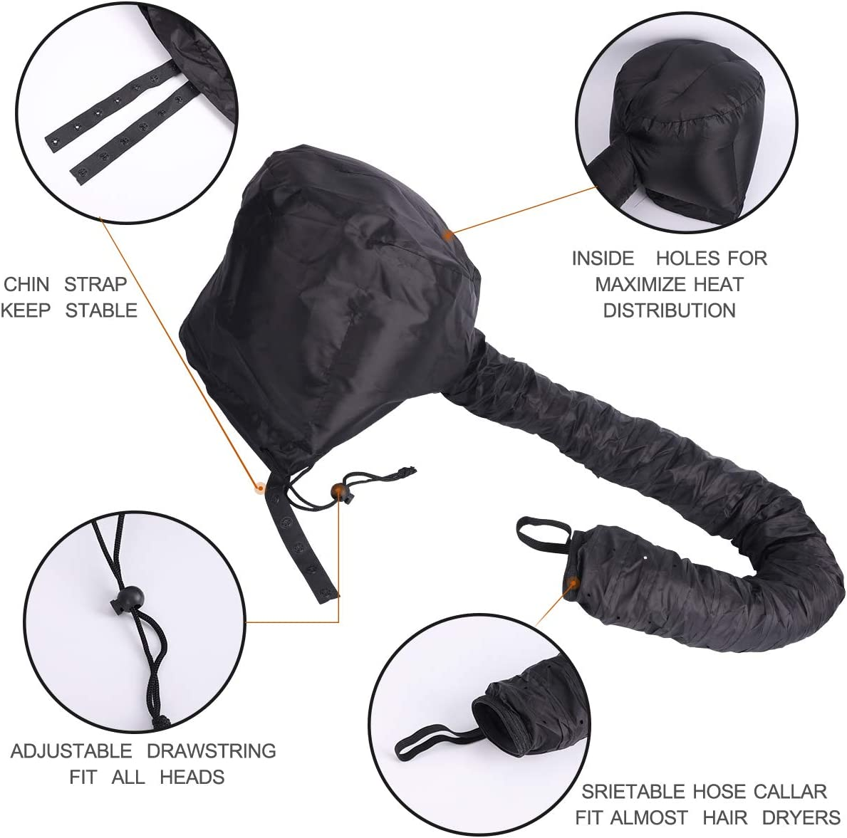 Bonnet Hair Dryer Hood Hair Dryer Bonnet Attachment Cap for DIY Hair Deep Conditioning Treatment Hair Care image number 5