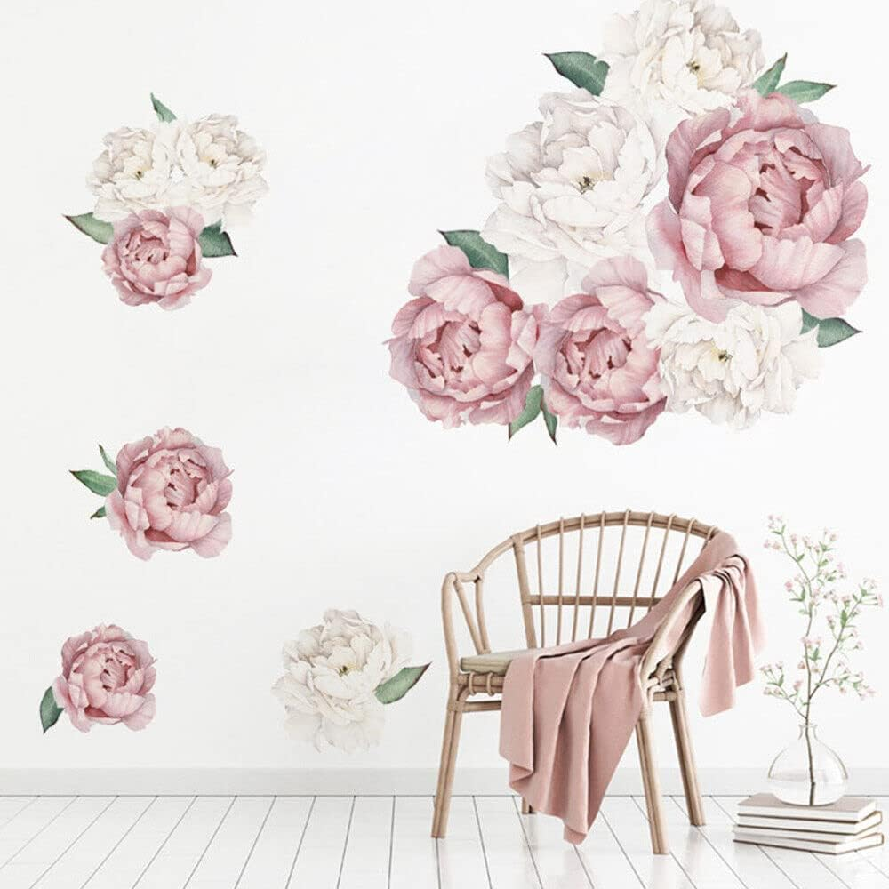 Peony Rose Flower Wall Sticker Nursery Kids Girl Room Art Decal 60 * 40CM image number 1
