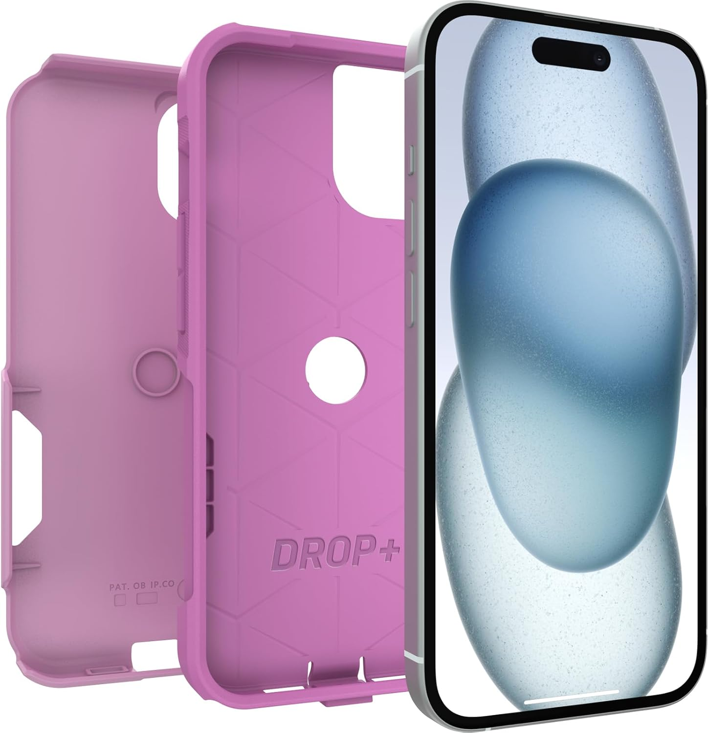 Otterbox Iphone 15, Iphone 14, and Iphone 13 Commuter Series Case - Run Wildflower (Pink), Slim & Tough, Pocket-Friendly, with Port Protection - Black image number 2