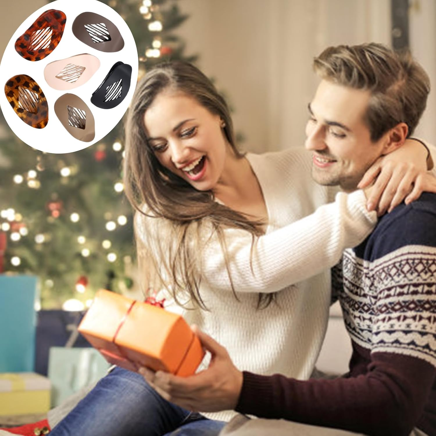 Pack of 6 Flat Hair Clips, Flat Hair Clips for Women, Ideal for Daily Wear and Party Hairstyles, Six Colours, Ideal Gift Choice image number 2