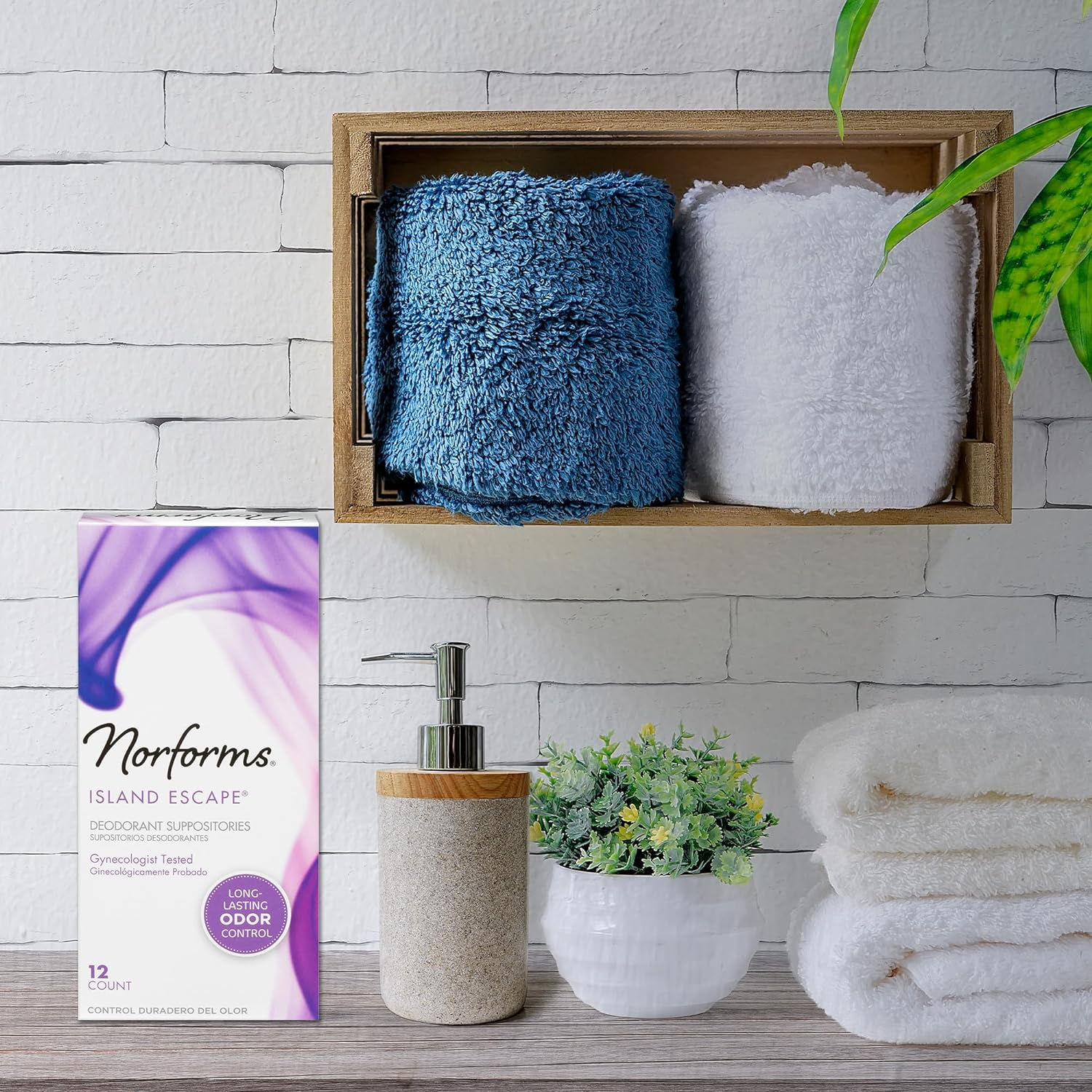 Norforms Feminine Deodorant Suppositories | Long Lasting Odor Control | Island Escape | 12 Count | Pack of 3 image number 4
