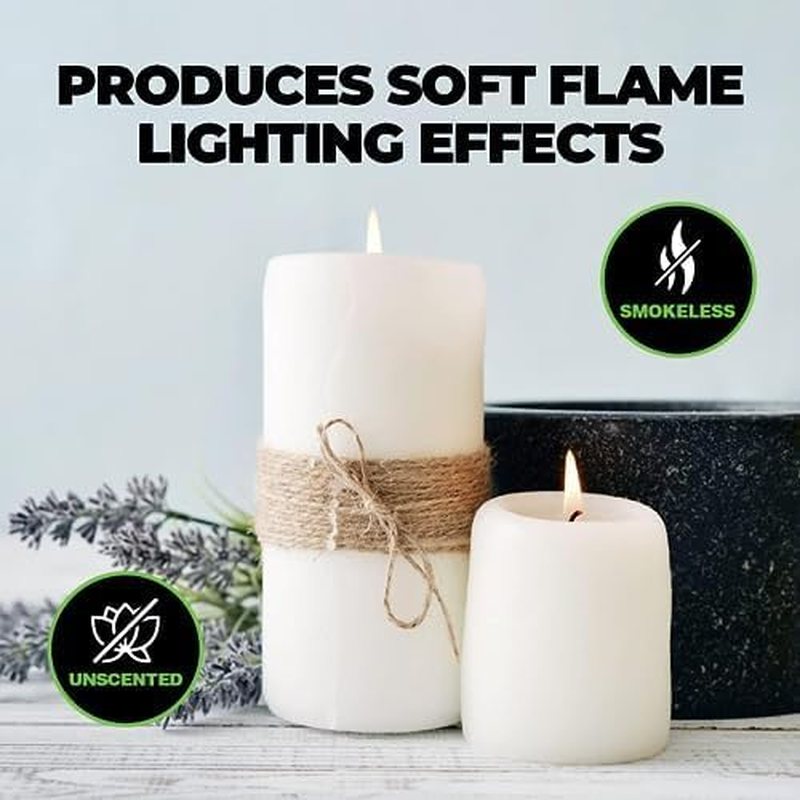[4PCE] Home Master Pillar Candles - 20Cm - Long-Lasting 60Hr Burn Time - Unscented & Smoke-Free - Ideal for Everyday Decor, Weddings, and Emergencies (White) image number 4