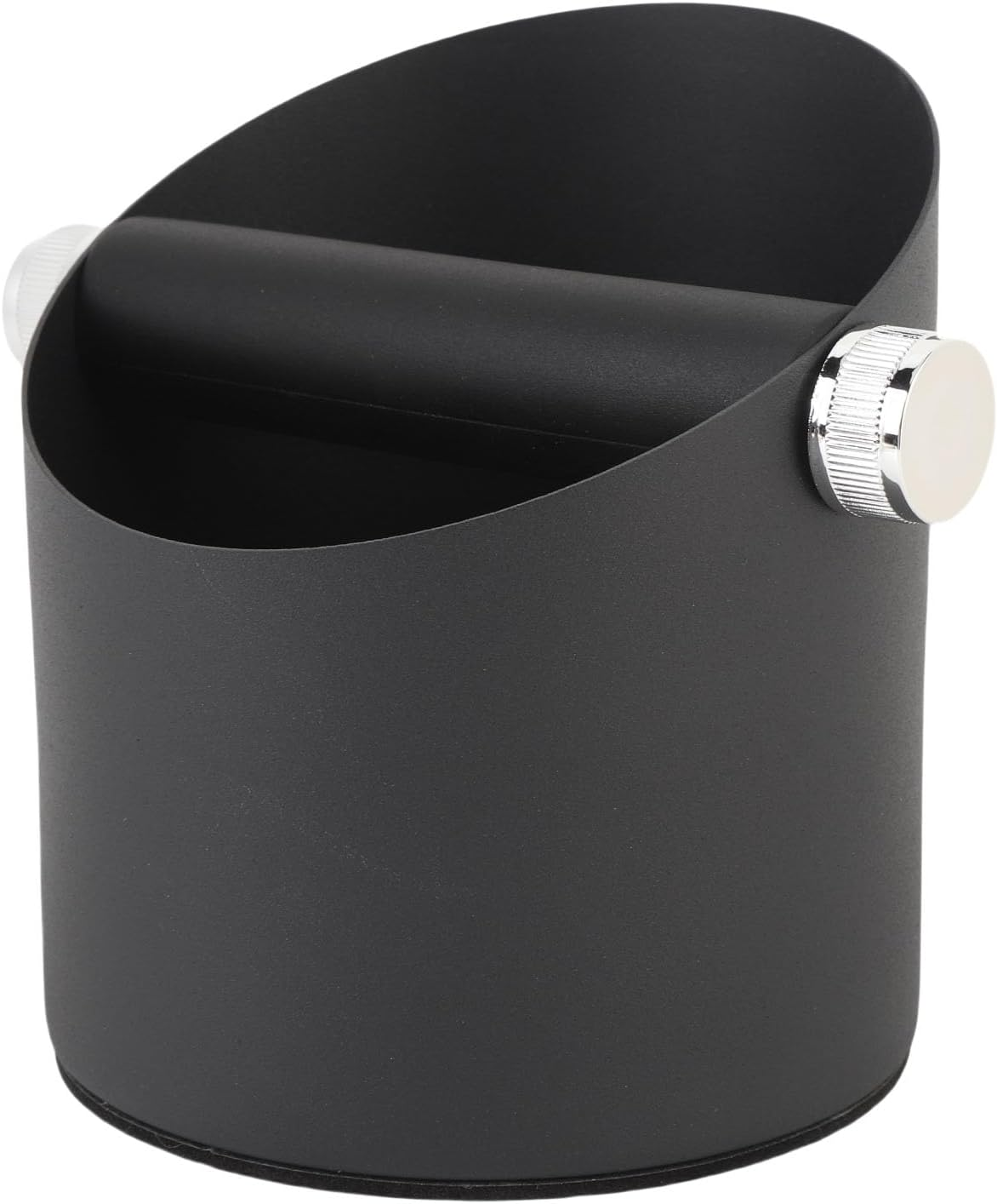 Generic Coffee Knock Box, 5.3 X 5.9In Carbon Steel Espresso Grounds Container with Removable Knock Bar for Home Cafe Use (Black)