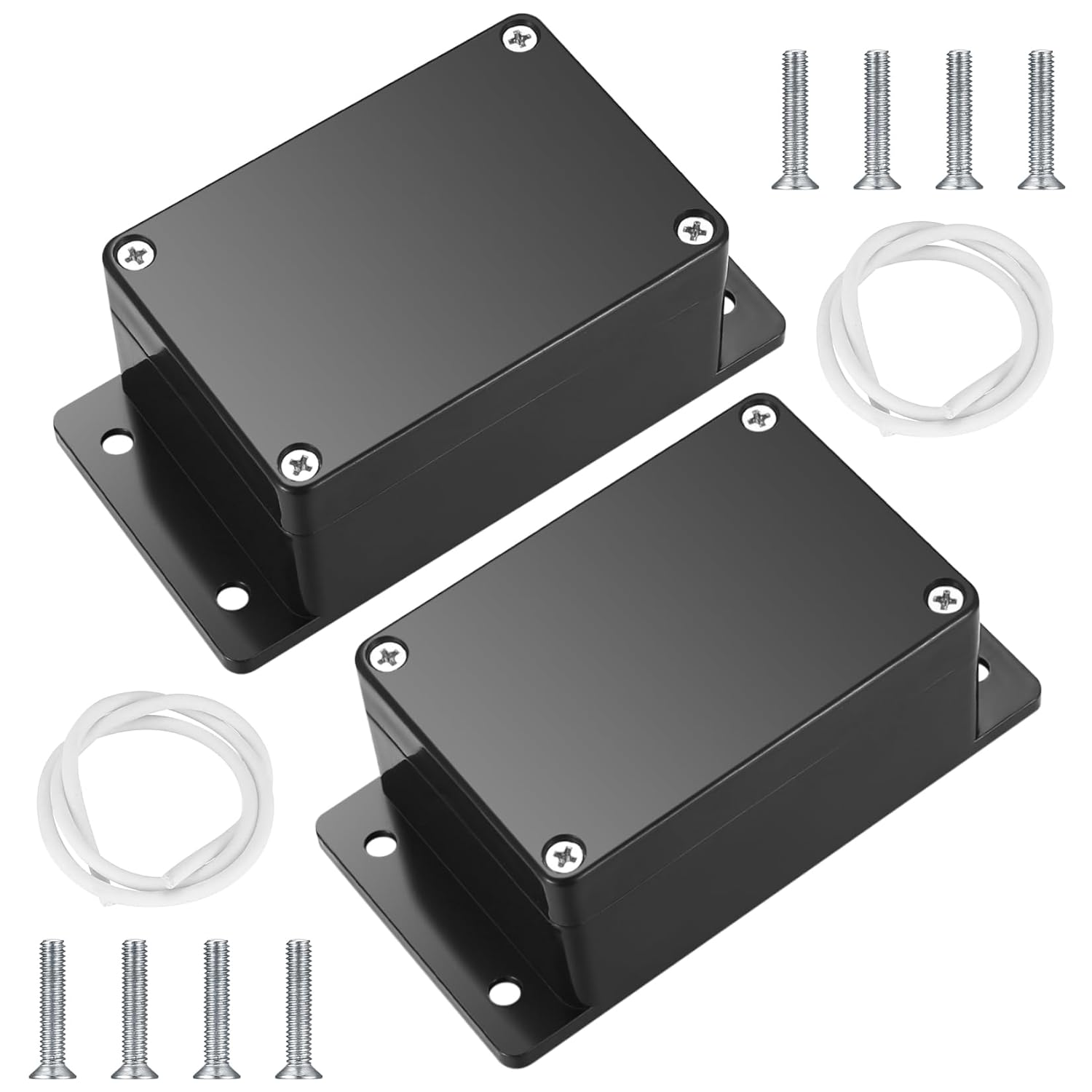 4 Pcs Junction Boxes IP65/IP55 Waterproof, White ABS Plastic Dustproof Electrical Project Enclosure Boxes, Universal Outdoor Electrical Boxes Cable Connectors for Electronics Cables, 2 Sizes