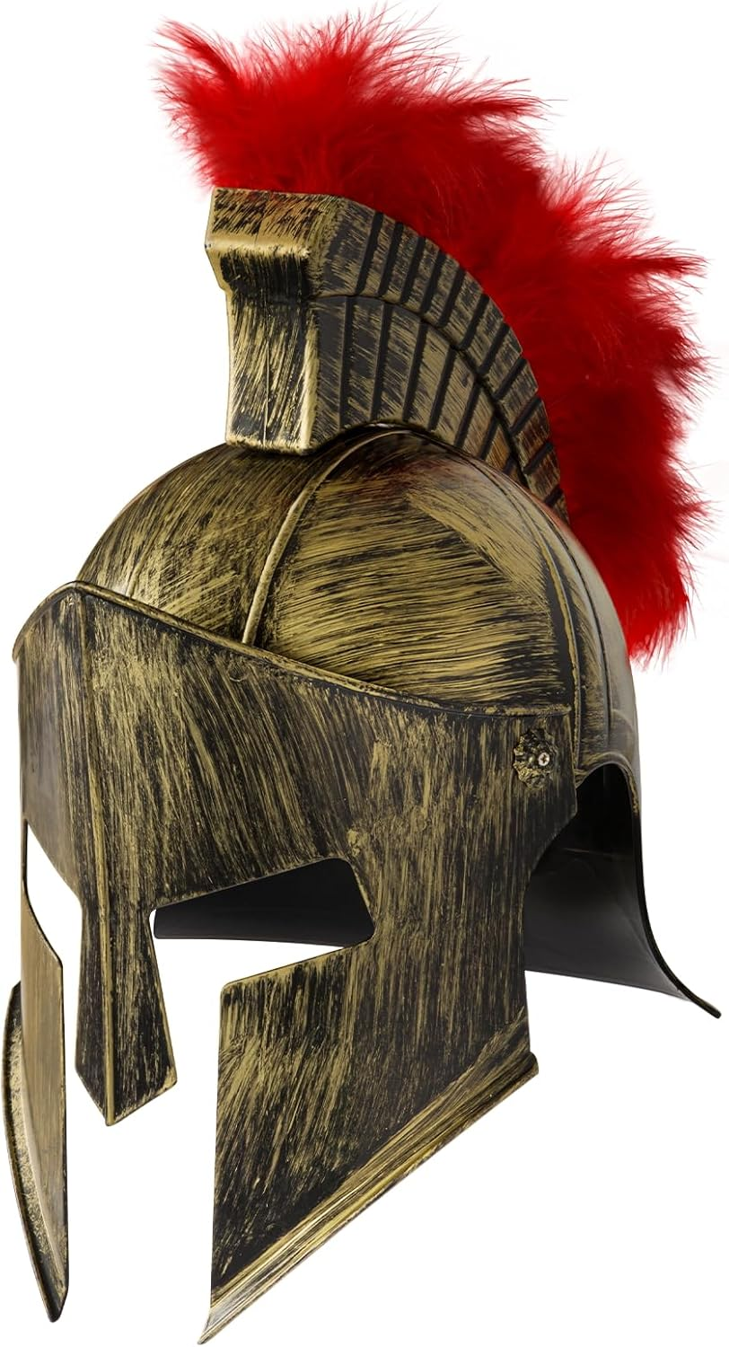 Medieval Roman Knight Helmet,Plastic Greek Spartan Gladiator Helmet Medieval Costume Accessories,Halloween Cosplay Hat