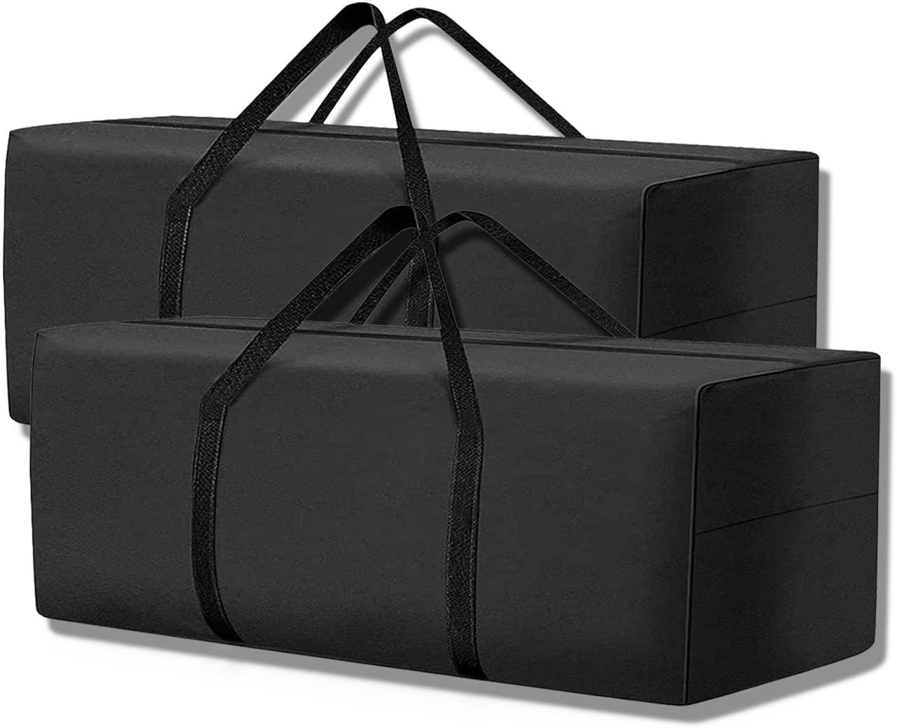 2 Pack Patio Cushion Storage Bag 116&times;47&times;51 Waterproof,Oxford Fabric Large Capacity Rectangle Outdoor Storage for Furniture Pads,Patio Seats Christmas Trees Black Garden Storage Bag image number 4