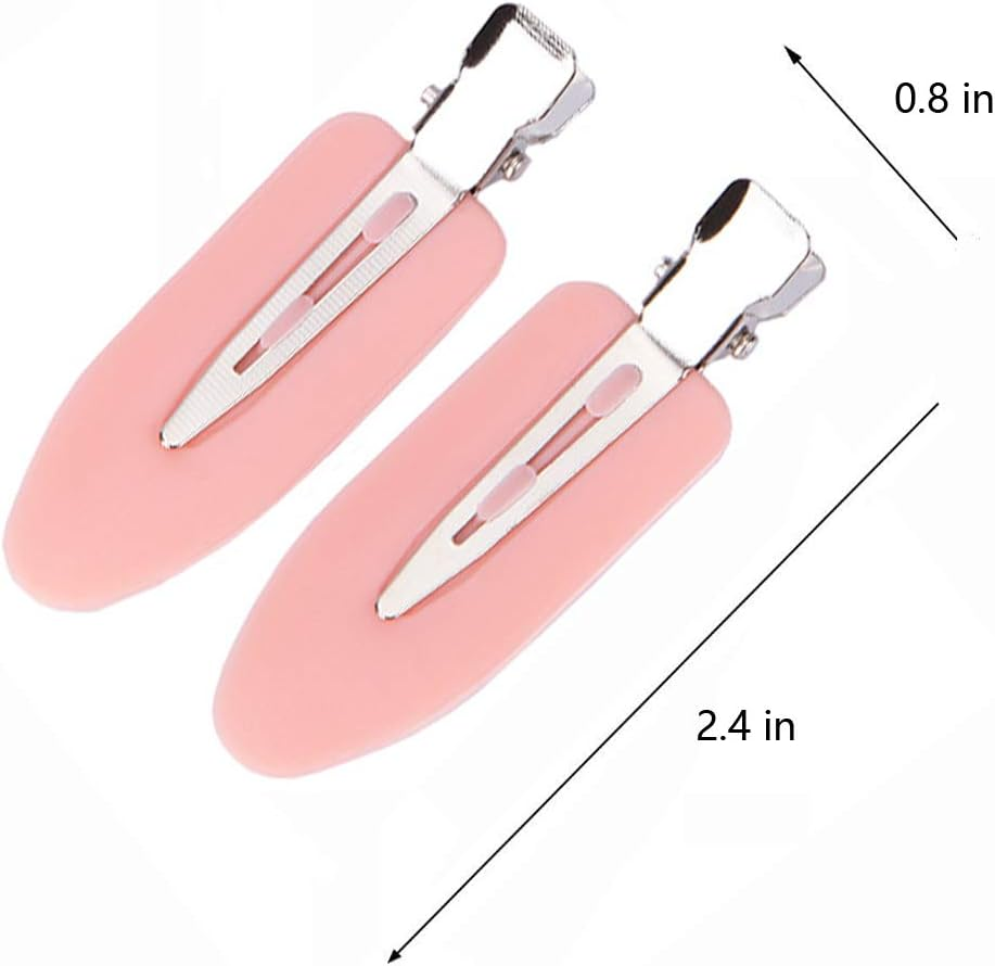 6 Pieces No Bend Hair Clips, No Crease Hair Clips, Makeup Clips for Hairstyling (Black&Pink&White) image number 3