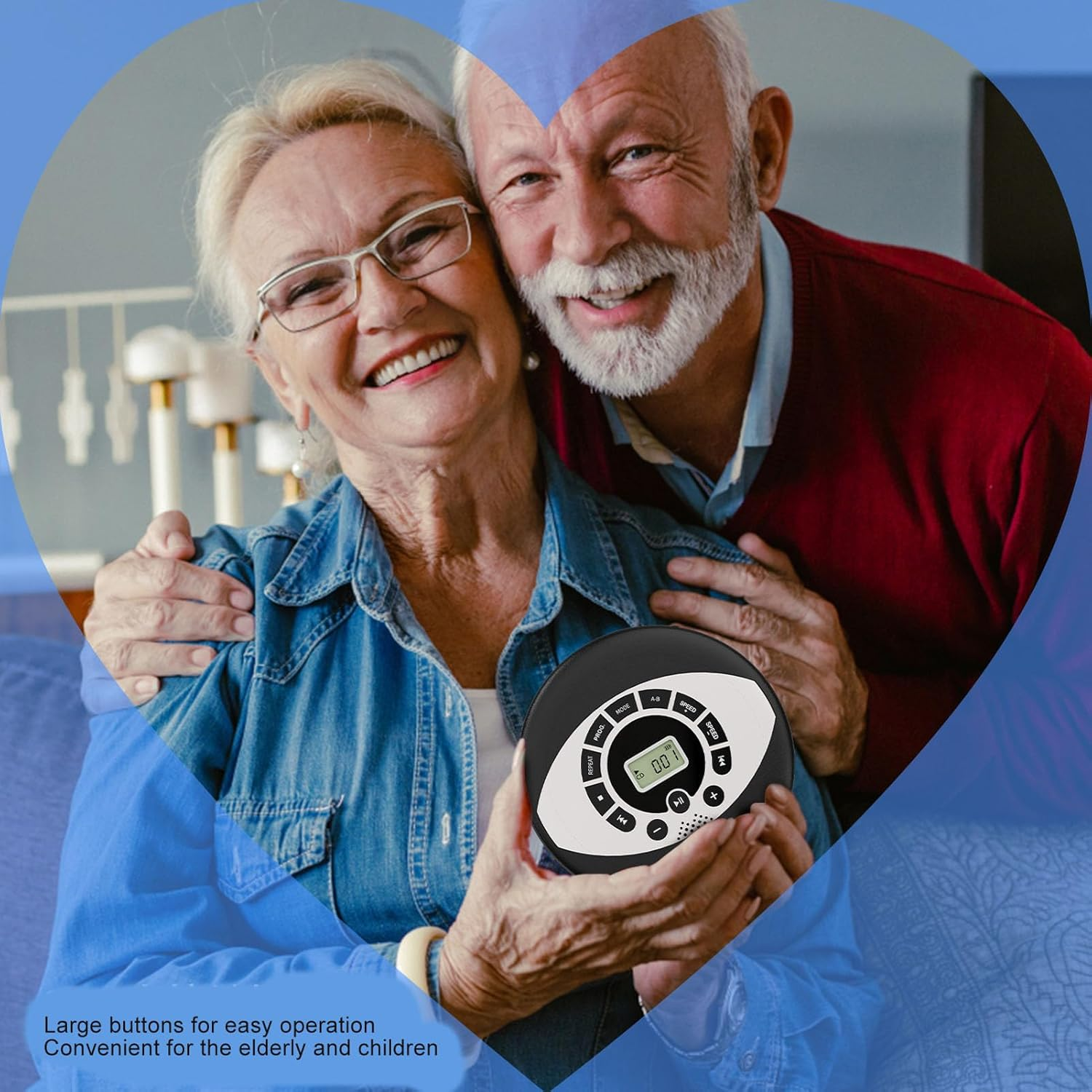 Portable CD Player with Stereo Speaker, Support Headphone Insertion USB Rechargeable CD Player, anti Skip and Memory Playing image number 2