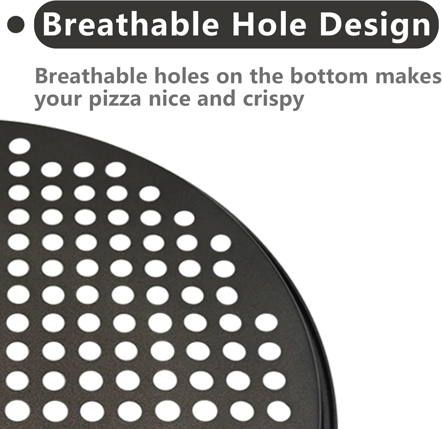 3Pcs Pizza Trays for Oven Non Stick with Holes,For Oven,Carbon Steel Pizza Pan with Holes for Baking Pizza,Oven and Dishwasher Safe(Inside Diameter 30CM/28CM/24.5CM) image number 2