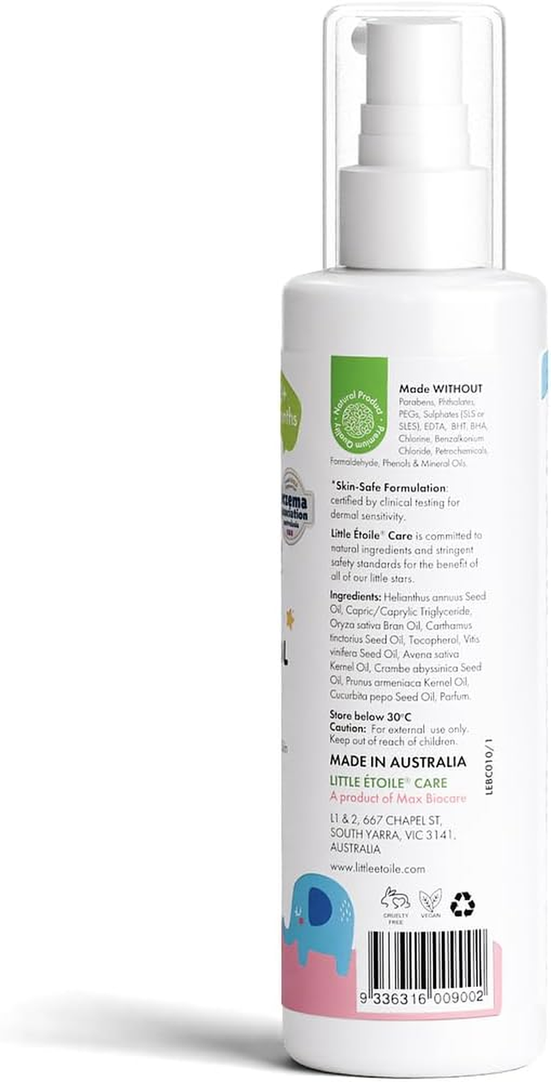 Little &Eacute;toile Natural Baby Massage Oil &ndash; Gentle Baby Bath Oil with Botanical Blend for Newborns 0+ Months &ndash; 200Ml image number 4