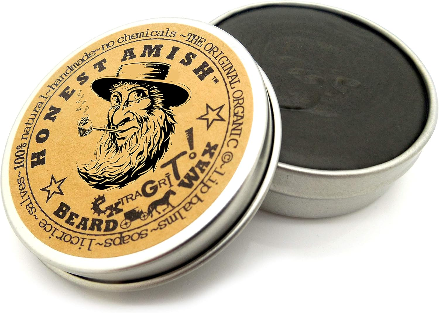 Honest Amish Extra Grit Beard Wax - All Natural and Organic - Hair Paste and Hair Control Wax image number 2