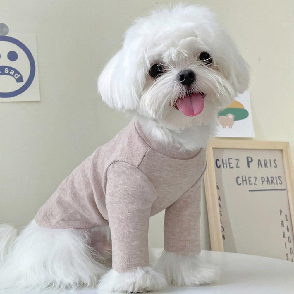 Summer Puppy Skirt Shirt Cute Dog Stand Collar Pullover Long Sleeves Skirt Shirt Lightweight Breathable Sweatshirt Dog Outfit for Small Medium Dogs for Small Medium Dogs Cats image number 1
