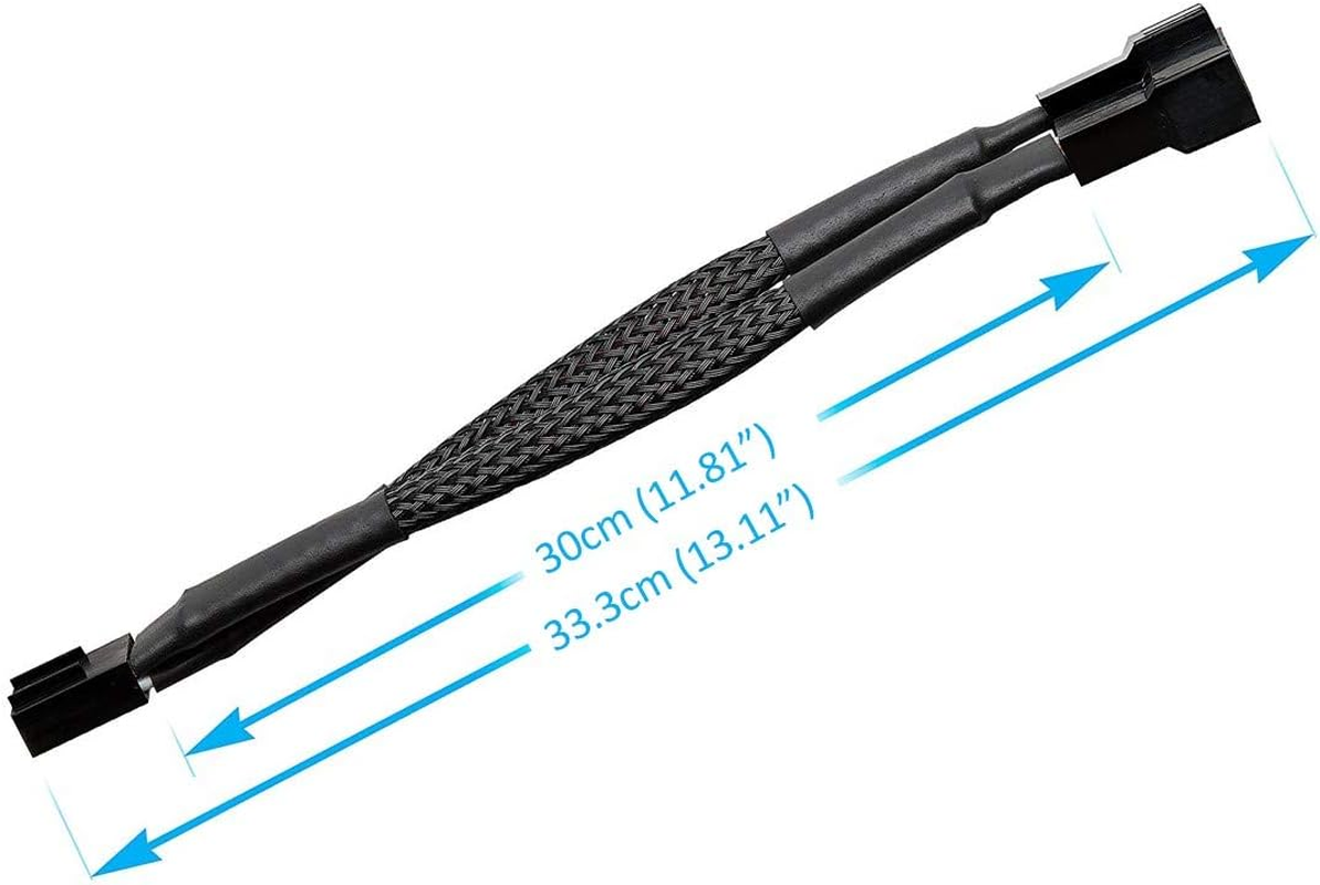 Easycargo Case Fan Splitter Cable, PWM Cable Splitter Duplicator, Case Fan Power Duplicator Converter, Dual Case Fan Power Adapter, Case Fan Y Cable Black 12-Inch 1-Pack image number 3