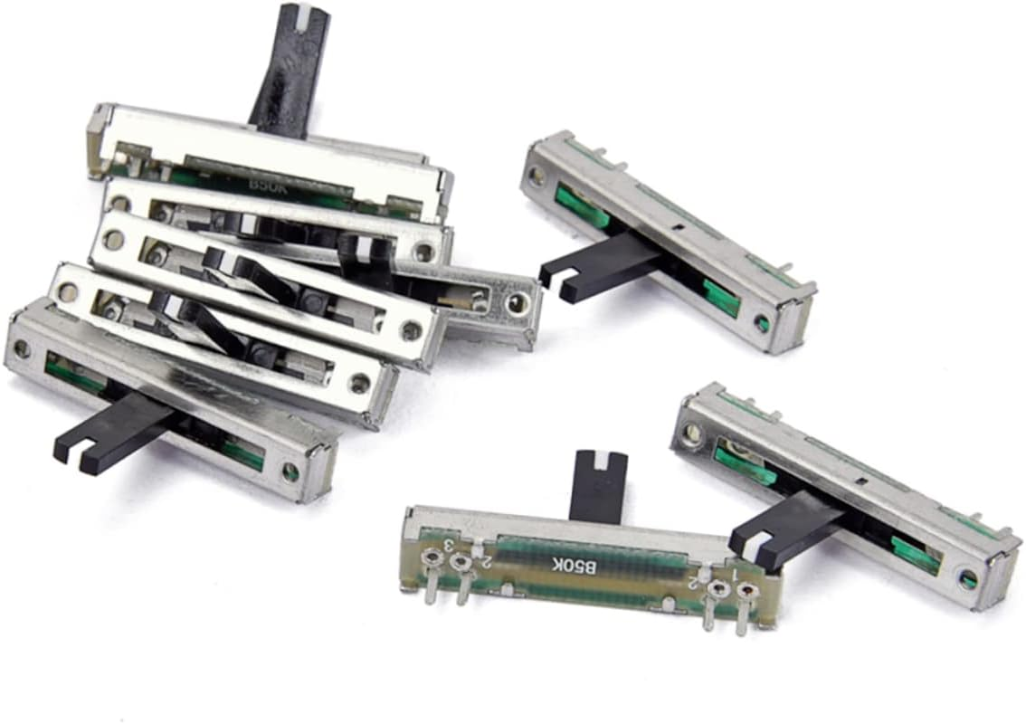 VICASKY B50K Slide Potentiometer Ohm Adjustable Sliding Potentiometer for Audio Mixer and Dimmer Lights, Mono Linear Fader Module for Dj Equipment and Electronic Projects image number 3