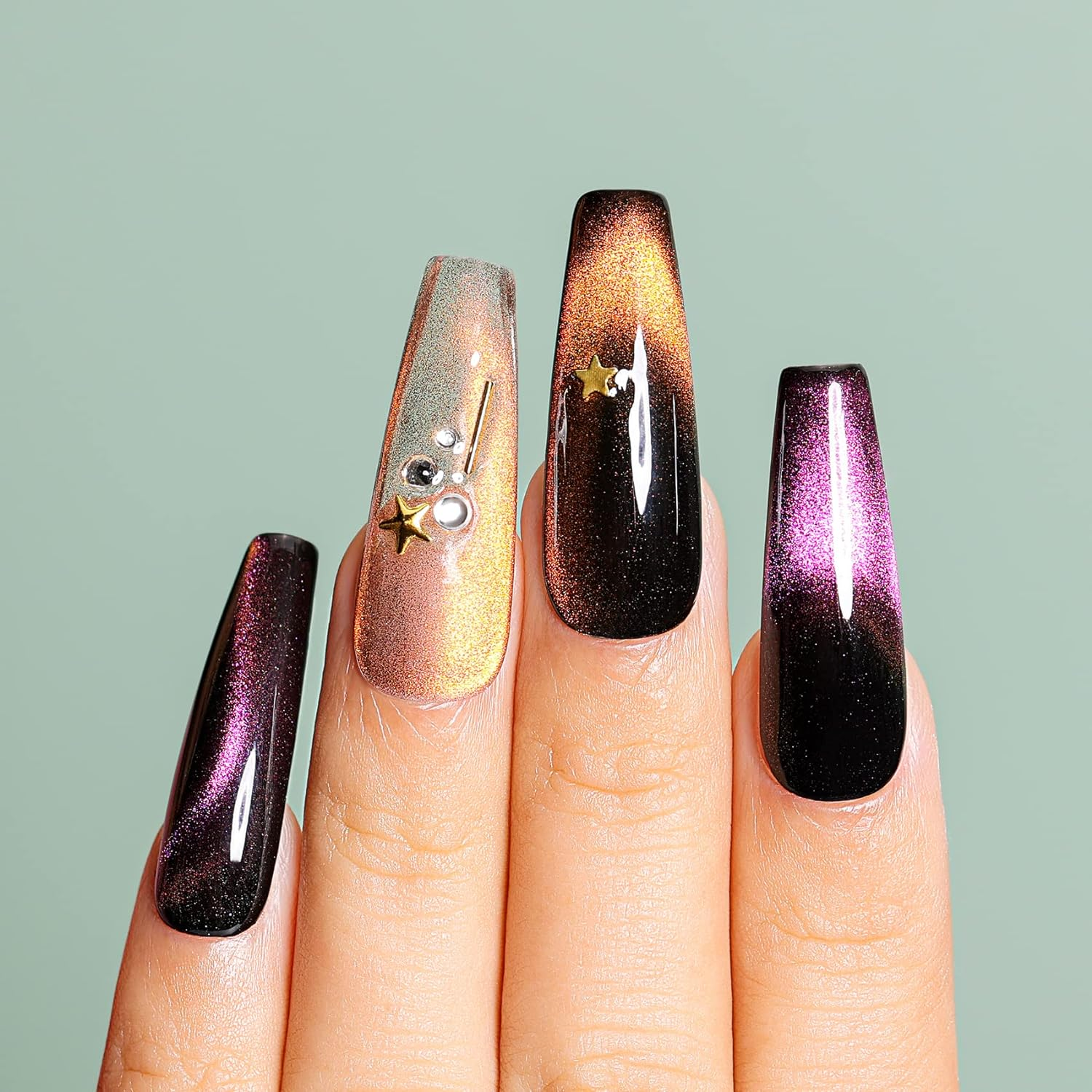 AIMEILI Cat Eye Gel Nail Polish Soak off U V LED Hema Free Nail Polish Nail Art Manicure Color Set of 6Pcs X 10Ml - Kit Set 48 image number 4