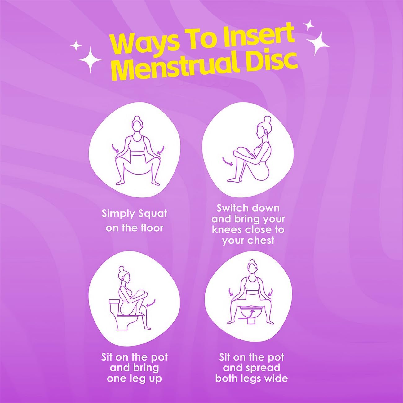 Menstrual Cups,Thin Fit Menstrual Disc,Large Capacity Menstrual Cup Wear for 12 Hours,Period Disc with Medical Grade Silicone,Reusable Menstrual Flow Cup for Women Periods,Purple(L)