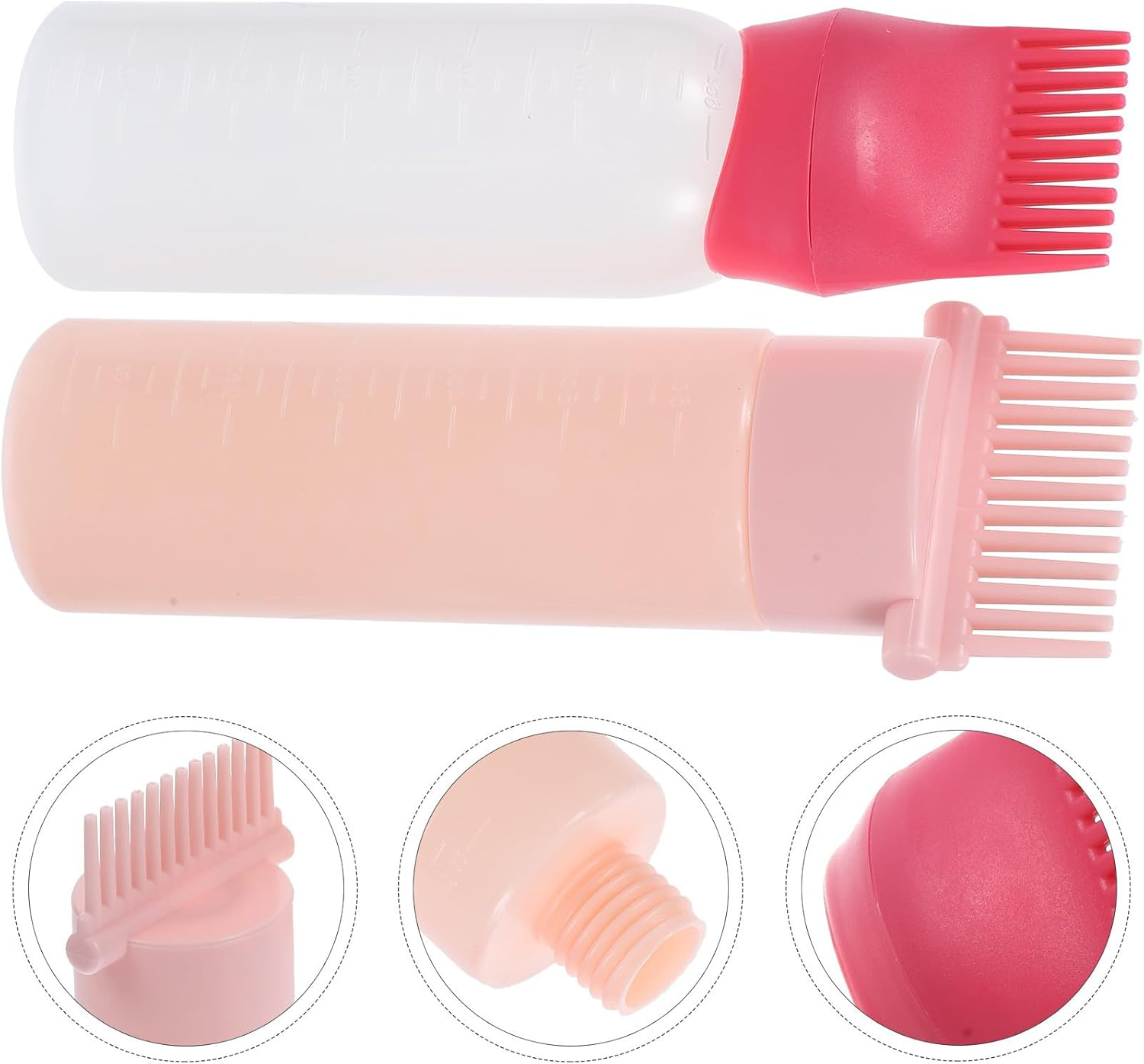 Iplusmile Hair Oil Dispenser Bottles 2Pcs Root Comb Applicator, Smooth Plastic Bottles for Hair Care and Massage image number 5