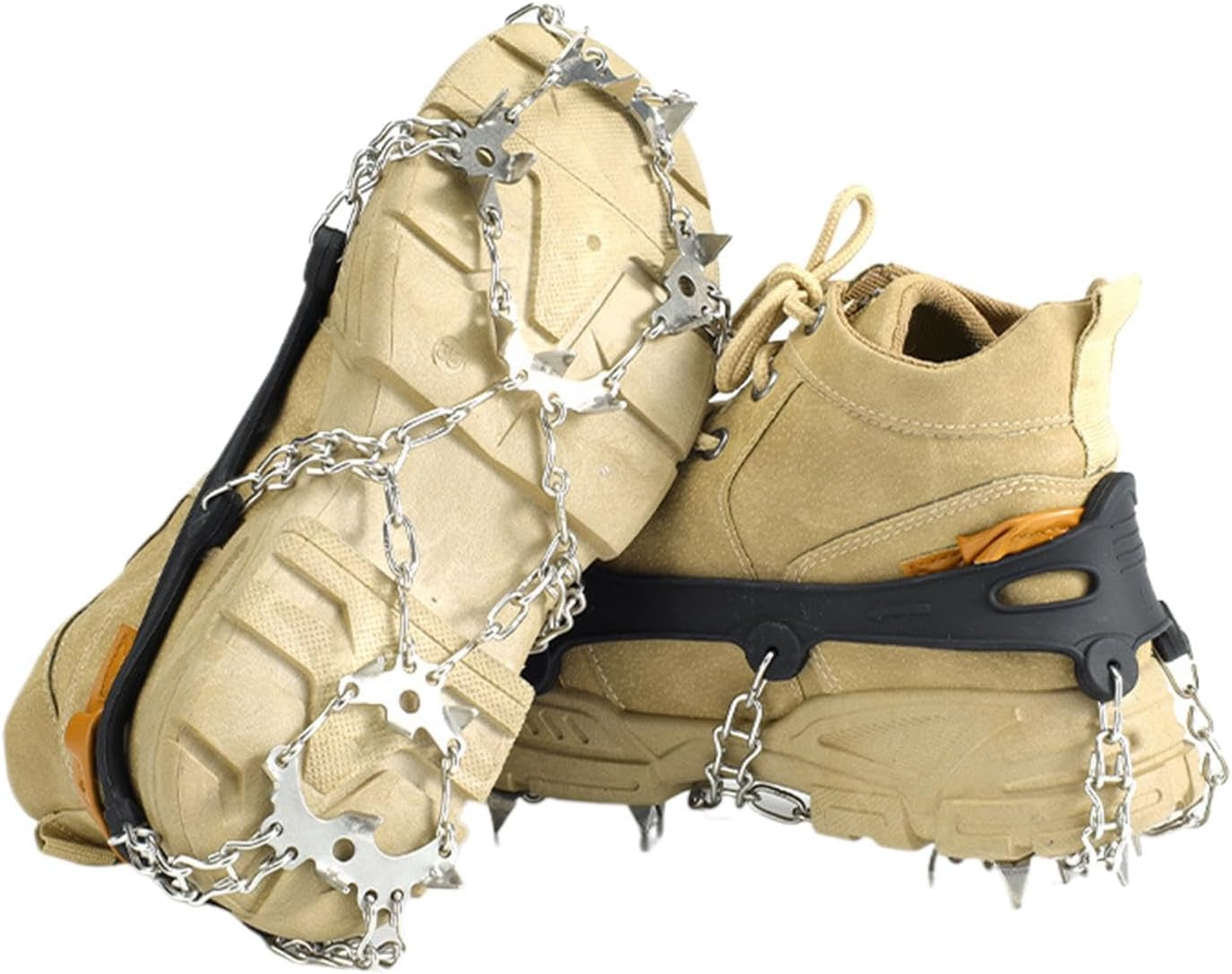 Ice Cleats | Snow Boot Covers 19 Stainless Steel Spikes Shoe Spikes | Slip Snow Spikes Shoes Cover for Winter ICY or Muddy Terrain Teenagers, Adults, Seniors