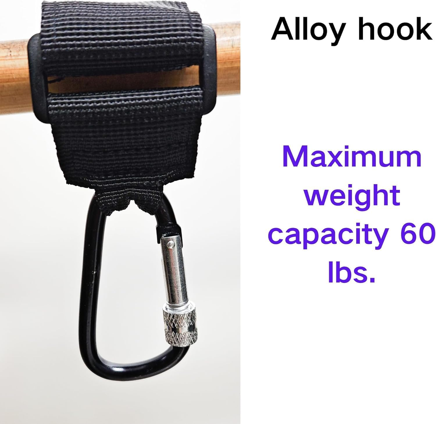 LIGHUFEIC 4 Pcs Walker Hook Hanging,Versatile Anti-Fall off Stroller Hooks for Hanging Diaper Bags Walker Rollator Crutches Wheelchair, Purses, and Shopping, Hang It Anywhere You Need It(Black) image number 5