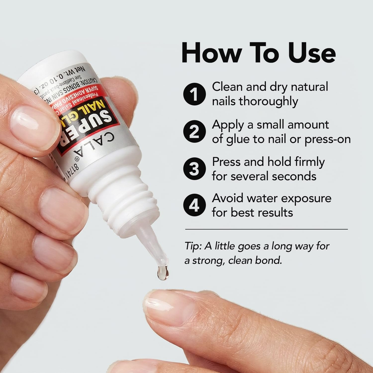 Cala Super Nail Glue Professional Salon Quality | Quick and Strong Nail Liquid Adhesive (4 Bottles) image number 2