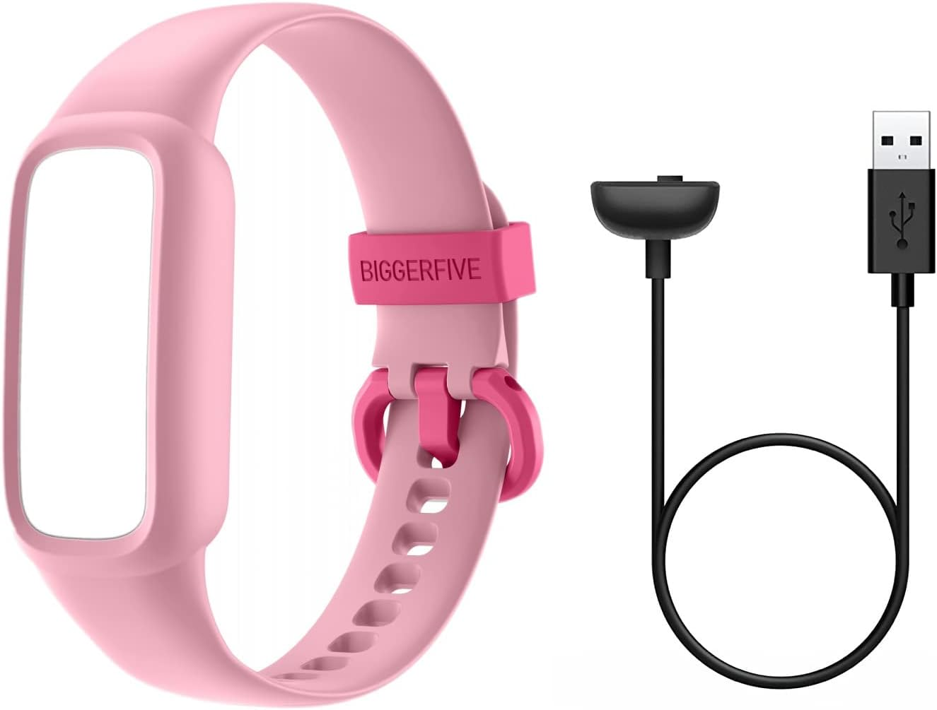 BIGGERFIVE Charging Cable and Adjustable Replacement Straps Bands, Compatible with Vigor 2L Kids Fitness Tracker