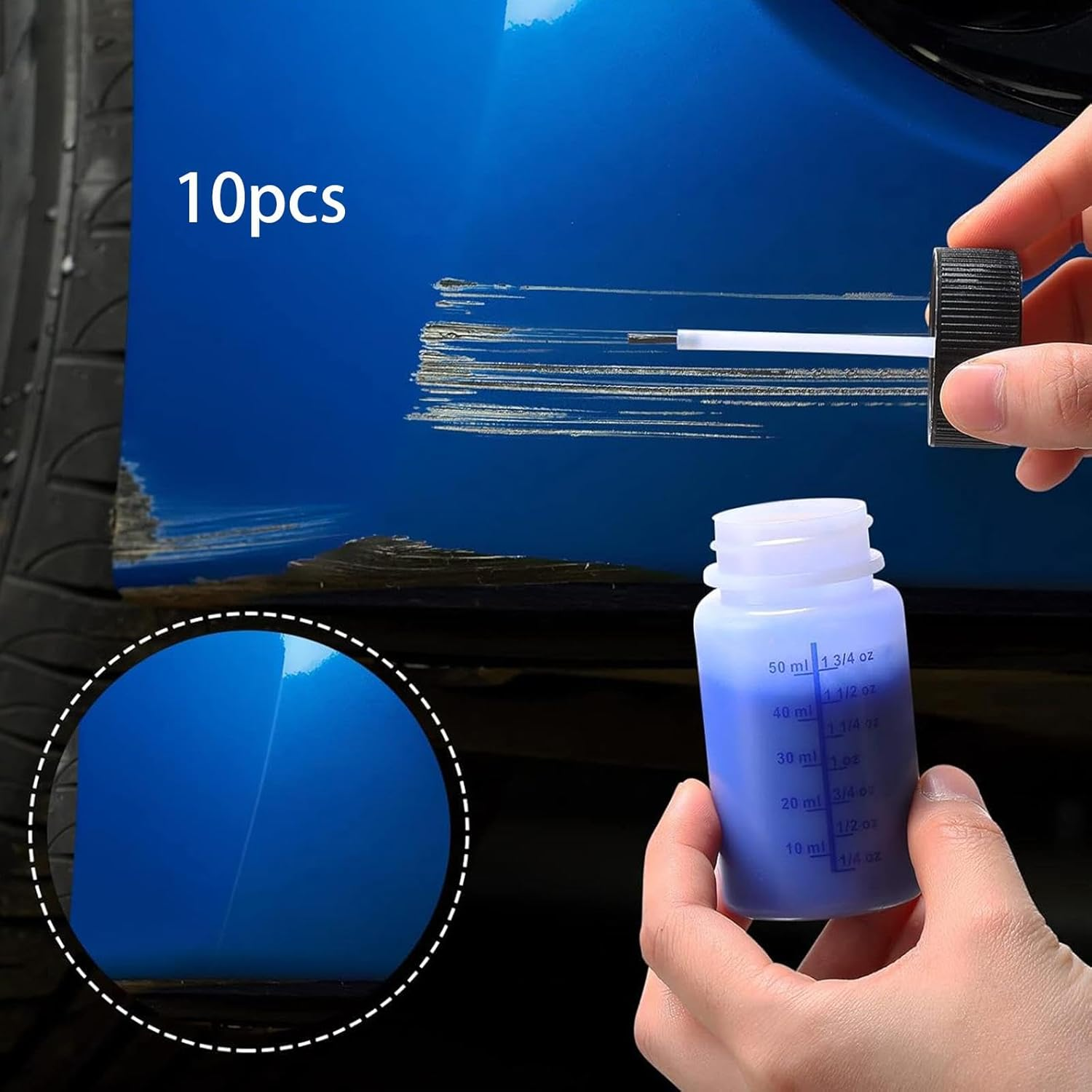 10 Pieces Empty Touch up Paint Bottles Touchup Paint Bottles 2Oz Fluid Capacity Reusable Paint Touch up Bottle image number 4