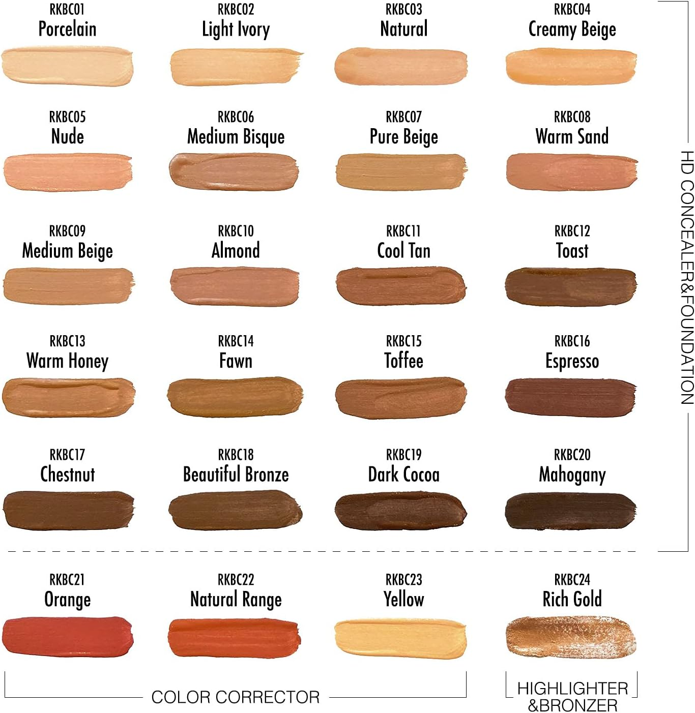 Ruby Kisses 4-In-1 Concealer, Color Corrector, Contour & Highlight, Full Coverage Natural Finish Covers under Eye Circles & Blemishes, Hydrating & Long Lasting Formula (Orange Corrector, 1 Pack) image number 2