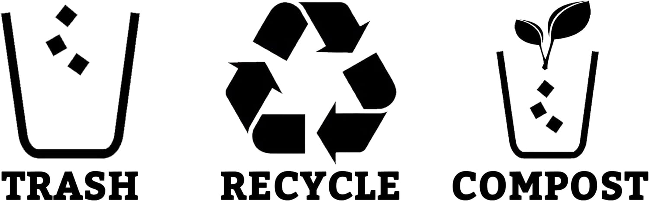 XTRAYXRAY Trash Can Stickers Set of 3 Recycle Vinyl Decal Sticker for Trash Can, Compost Bin, Recycle Bin Symbol to Organize Trash Cans or Garbage Containers (Black) image number 4