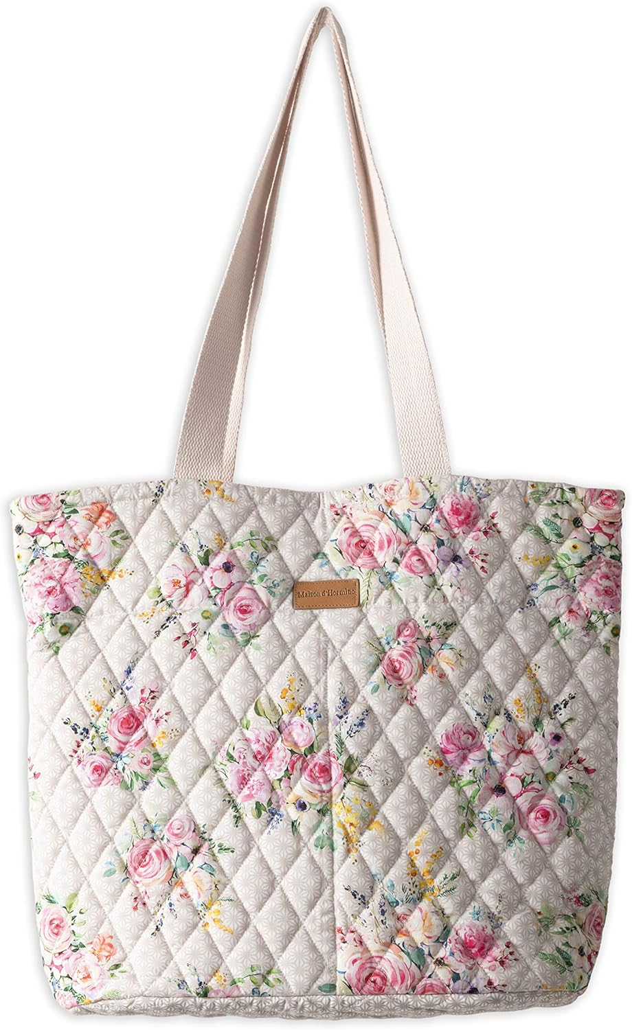 Maison D' Hermine 100% Cotton Handbag | Shoulder Bag | Shoulder Bag for the Beach | Shopping | Travel | Hiking | Women with Zip Pockets